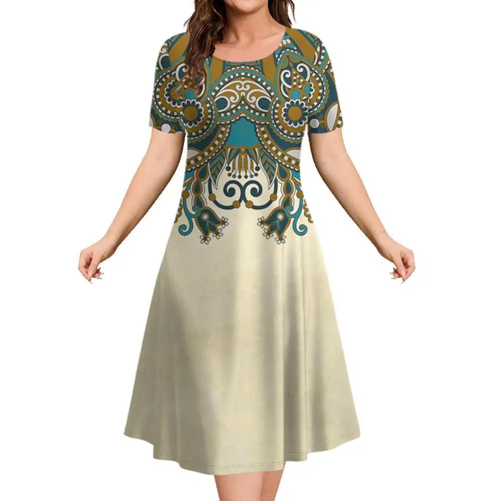 Модные элегантные женские платья с 3D-принтом, свободные платья А-силуэта больших размеров, женское повседневное платье с коротким рукавом и цветочным принтом, большой размер 6XL