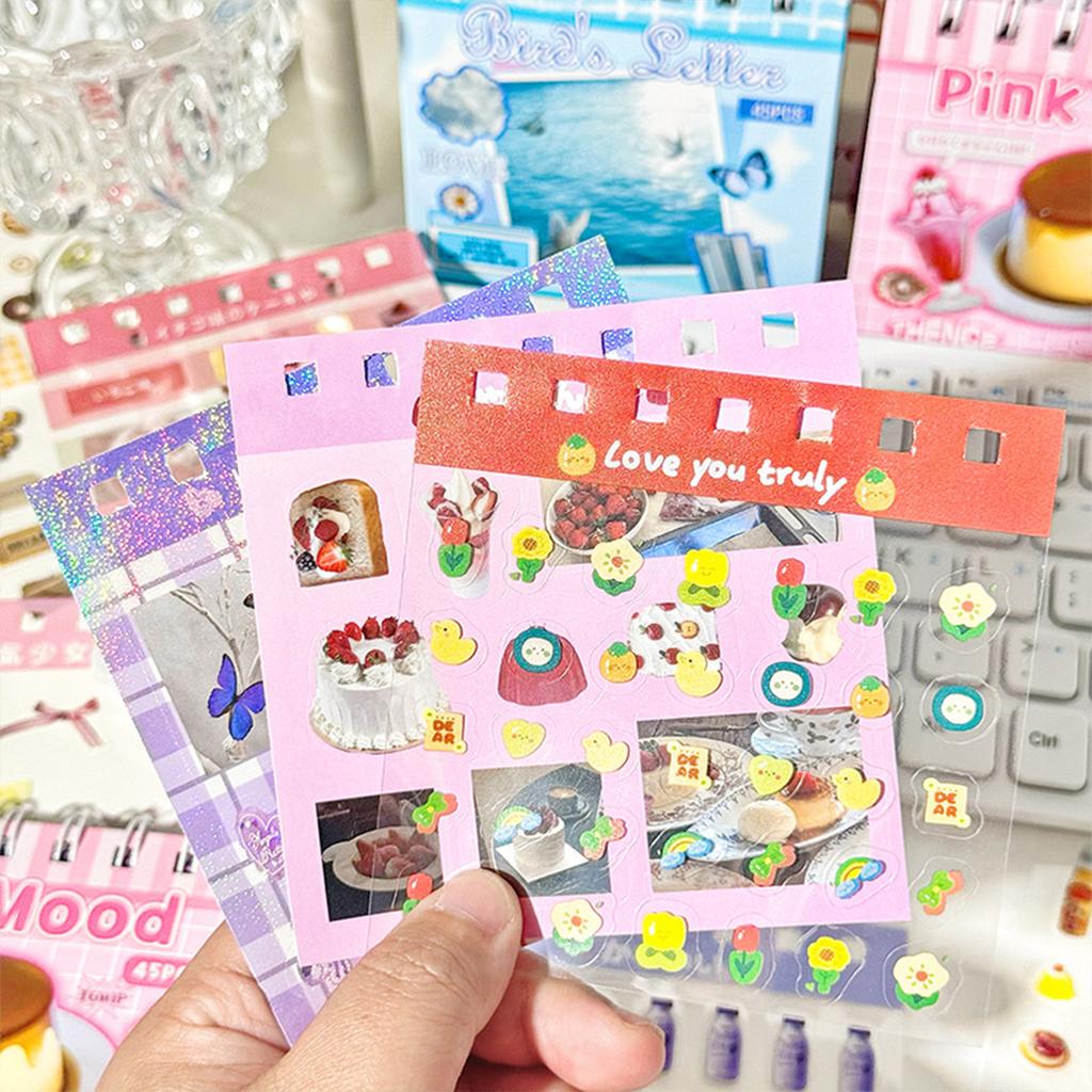 Creative Sticker Book Colorful Holiday Coil Sticker Album Compact Portable Stickers for Journaling Scrapbooking DIY Crafts