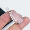 Natural Rose Quartz Gemstone Pendant 925 Sterling Silver- Handmade Coffin Design, Everyday Wear Jewelry, Unique Rose Quartz Pendant Birthday Gifts