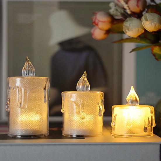 24 шт., светодиодные электронные свечи, безопасные, реалистичные, беспламенные, на батарейках, свечи для украшения дома, фестиваля