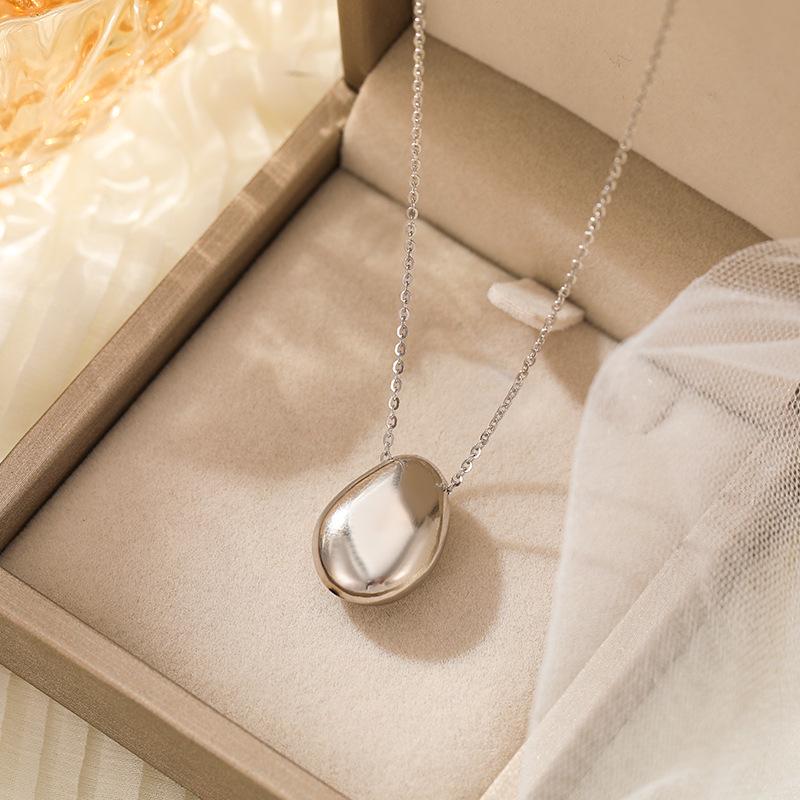 S925 Silver Pigeon Egg Necklace: Elegant Water Drop Pendant On Clavicle Chain