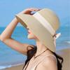 Ladies Straw Hat Sun Hat Bow Elegant Resort Beach Hat Sun Hat Big Brim