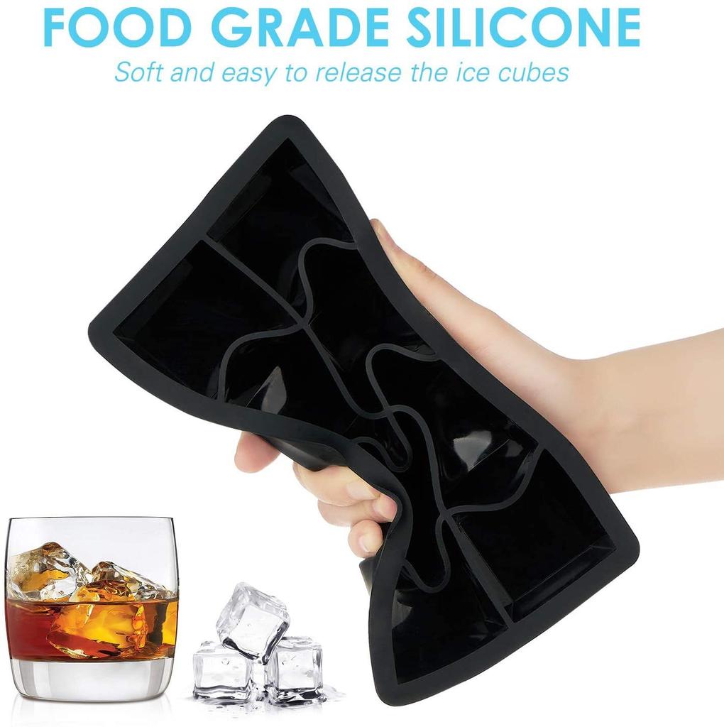 LMETJMA Large Ice Cube Trays with Lids Silicone Ice Cube Square Molds BPA Free Ice Cube Molds for Whiskey Cocktails JT09