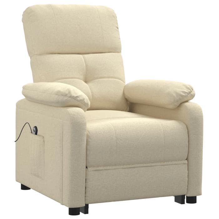 Maison Exclusive - Fauteuil inclinable électrique Crème Tissu
