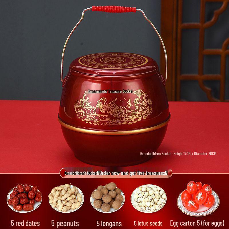 Ведро для приданого невесты на процветание - Счастливая пластиковая плевательница и маленький туалетный набор