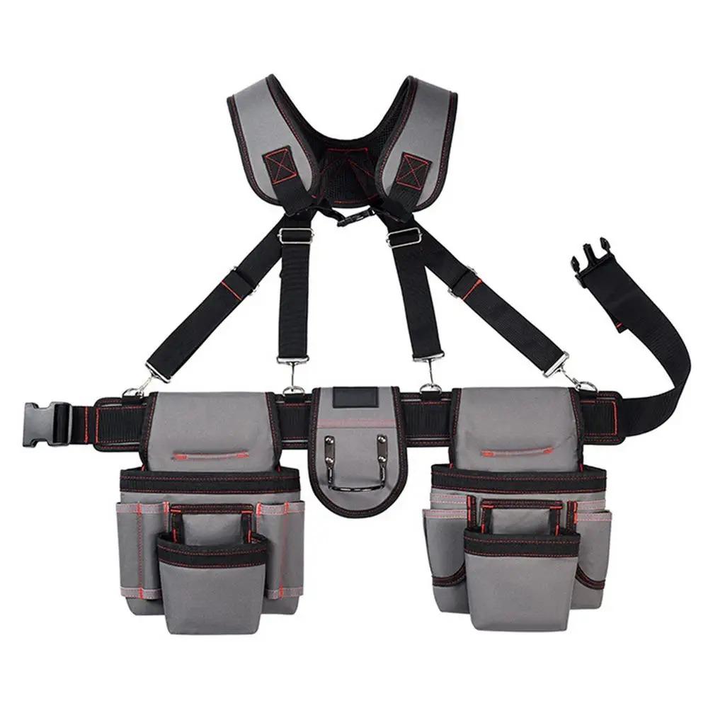 Adjustable Tool Belt with Suspenders Large Capacity Combined Tool Organizer Work