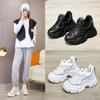 Fried Street Dad Shoes Women's 2025 Breathable Inner Height Increase Little White Shoes Leather Surface Simple Temperament Sneakers Women's 2025