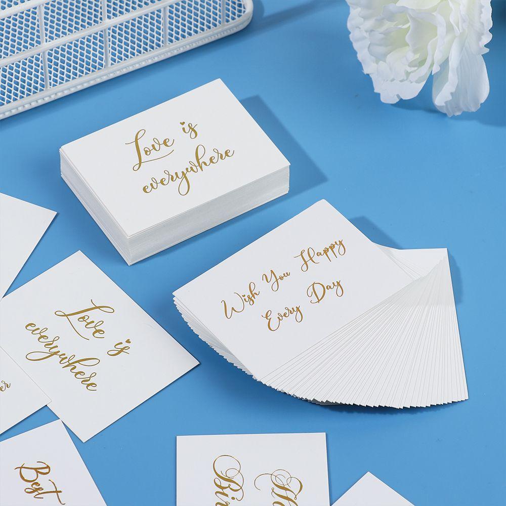 Simple Design Wedding Party Gold Stamping White Greeting Card Handwriting Message Cards Thank You