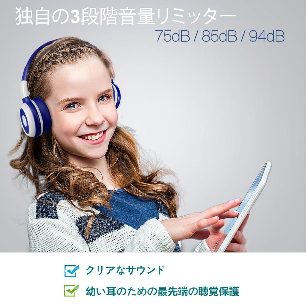 SIMOLIO Headphones Bluetooth with Microphone and Shared Volume Limit Hearing Suitable for Children and Wired Wireless Suitable for Game Gray 712G