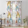 Милые разноцветные оконные шторы с изображением кота для гостиной, кухни, современные шторы, домашний декор, жалюзи, шторы