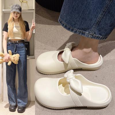 Женские туфли с отверстиями, летняя новая мода, два способа носки, крутые шлепанцы на толстой подошве, нескользящие, повседневные, пляжные, сумка на голову