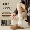 Y2K Women's Fur Knitted Leg Warmers - Thick Winter Wool Socks for Snow Boots
