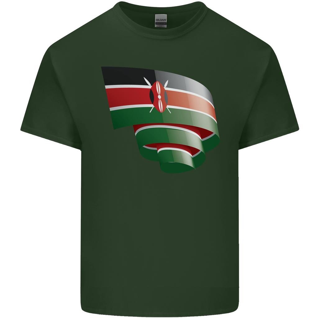 Curled Kenya Flag Kenyan Day Football Unisexs Light Cotton Tshirt
