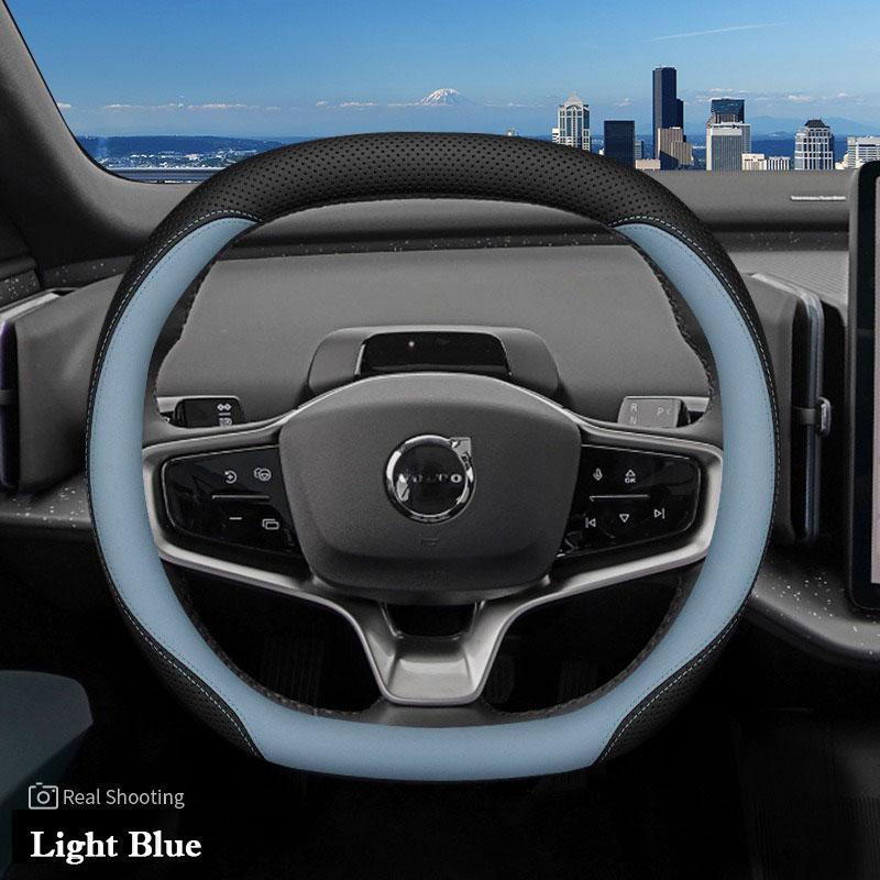 Чехол на руль автомобиля для Volvo EX30 2024 2025, ультратонкая дышащая кожа, износостойкие декоративные аксессуары для рамы