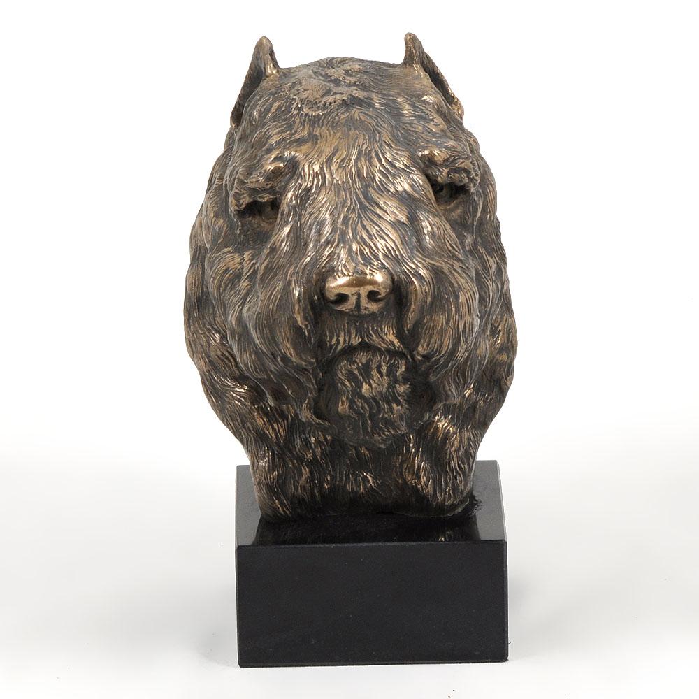 Bouvier Des Flandres, Flanders Cattle Dog - Dog Statue, Bust On Stone Base, Sculpture, Trophy for Dog Show by Art-Dog Brand