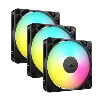 Вентилятор для корпуса ПК CORSAIR RS120 ARGB PWM 120 мм, Совместимость с последовательным подключением, Тройная упаковка, Черный, CO-9050181-WW