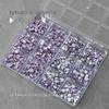 Nail Art Irregular Resin & Colored Rhinestones Set - Flatback, 12 Grids of Mixed Clear Diamonds