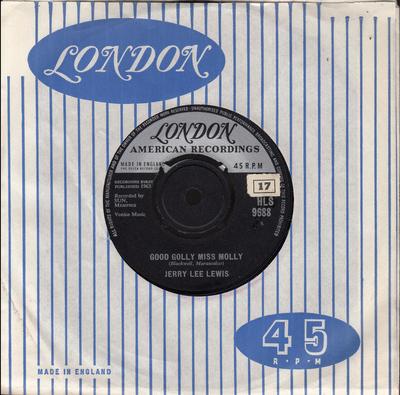 7-дюймовая пластинка ДЖЕРРИ ЛИ ЛЬЮИС - Good Golly Miss Molly HLS9688 London Records, 1963 UK Рок Б/У
