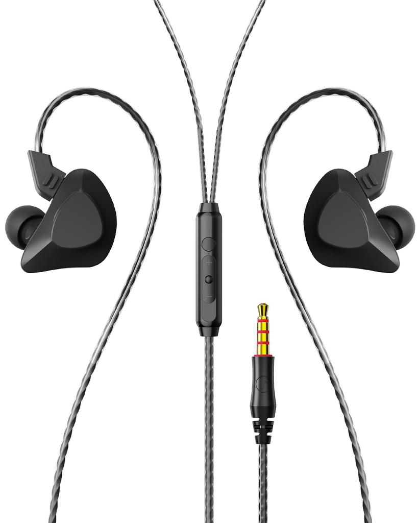 VR800 for Gaming Mate Black Hybrid Dual Driver Wired Gaming Earphones with Inline Microphone Sales Ergonomic Shape Earphones Monitor Thin Shape