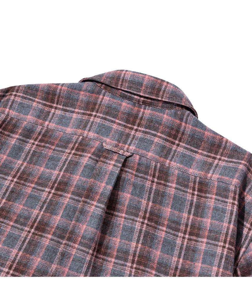 PRODESHIRT Vintage Check Flannel Shirt (Pink Gray)