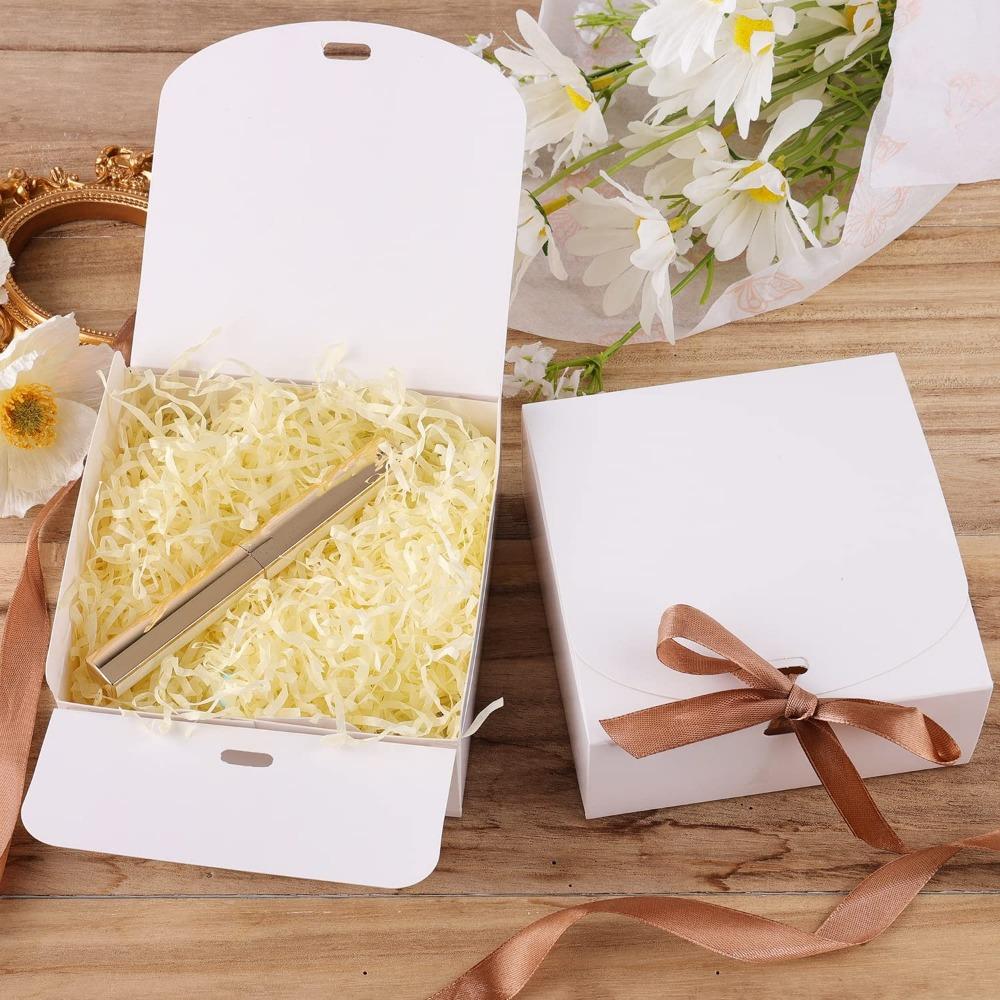 6 шт. черных подарочных коробок с крышкой, коробки для угощений с лентами для обертывания шампанского и крышкой, прямоугольная подарочная упаковочная коробка для свадебной вечеринки, предложений подружек невесты