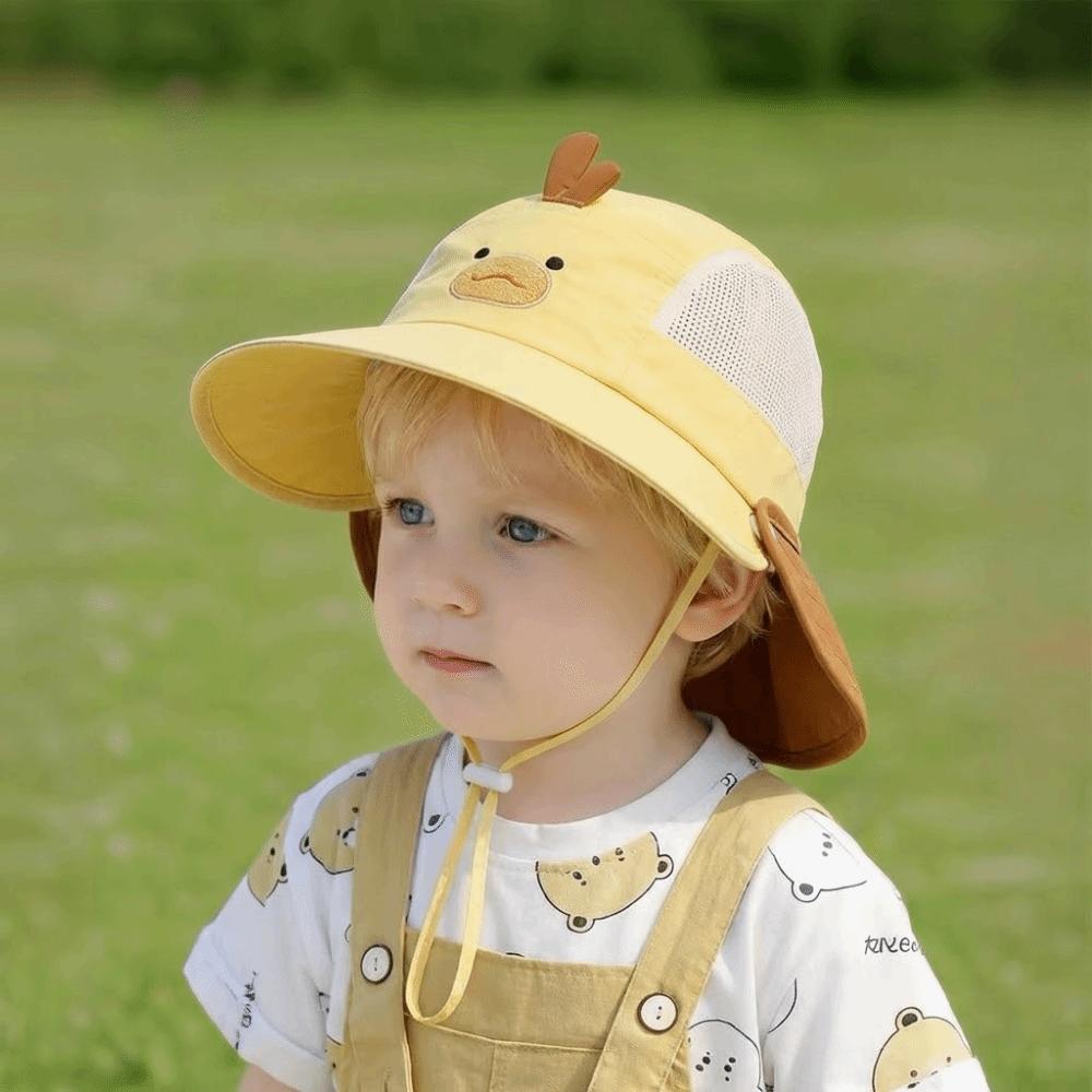 Cute Baby Bucket Hat Breathable Mesh Kids UV Protection Cap Soft Children Sun Hat Camping Trip