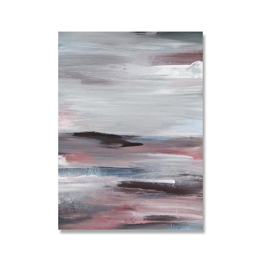 Abstract Navy & Blush Pink Art Prints Canvas Painting Abstract Posters Prints Wall Art Pictures for Living Room Home Decoration