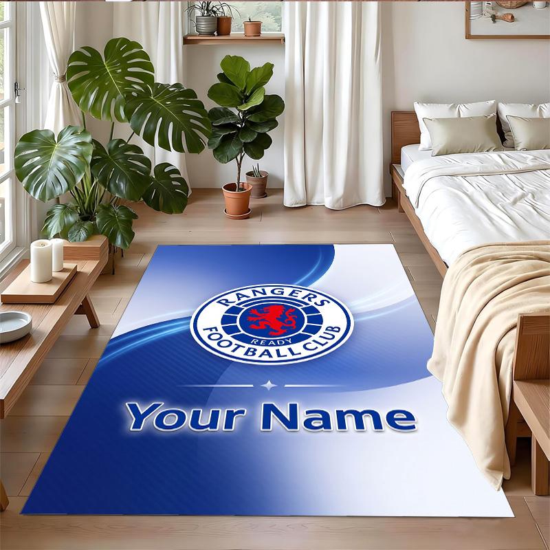 Crystal Velvet Rug Custom Name Text, Soft Non Slip Floor Mat Home DecorRangers FC