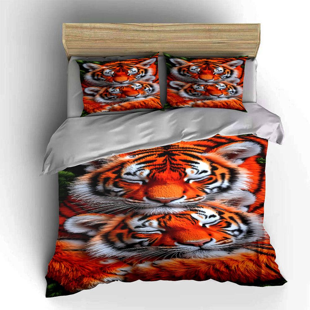 Tiger face close-up pattern. Bedding sets Duvet cover sets Duvet covers Pillowcases(1*Duvet Cover 2*Pillowcases without duvet insert)