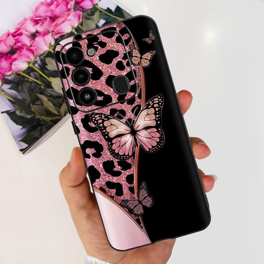 For Tecno Spark 8c spark8 Phone Case Spark GO 2022 Back Cover Matte Soft TPU Silicone Bumper Child Fashion Cartoon Pattern Funda