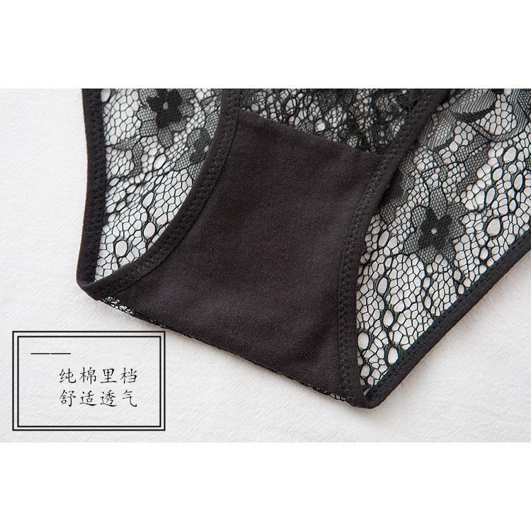 Lace Thin Strap Sexy Panties Transparent Hollow Women's Triangle Panties