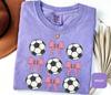 Coquette Soccer Girl Shirt Comfort Colors® Pink Bows Soccer Balls Retro Vintage Soccer Mama Tee Soccer Mom Birthday Gift Team Soccer Player