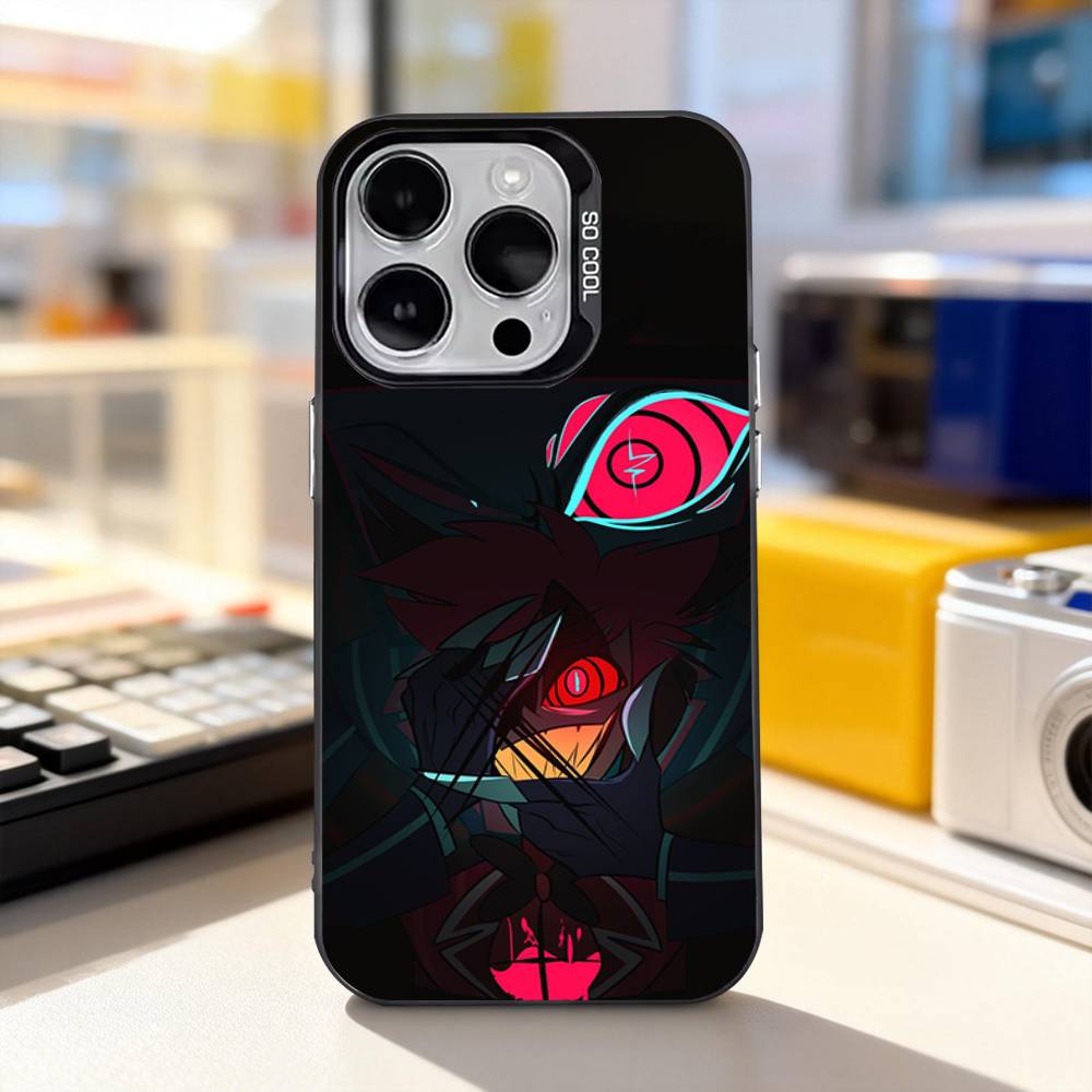 H-Hazbin V-Vox Доверьте нам Чехол для iPhone 11,12,13,14,15,16,17,Pro,Max,Plus,E,Air,Mini Телефон IMD Матовый Черный
