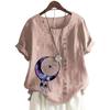 Women's Fashionable Round Neck Short Sleeve Top with Popular Floral Pattern in 11 Colors