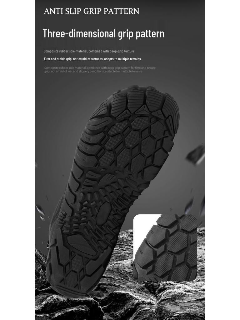 Men's and Women's Winter Non-Slip Waterproof Snow Boots with Thick Sole and Plus Velvet Lining, Barefoot Five-Finger Design.