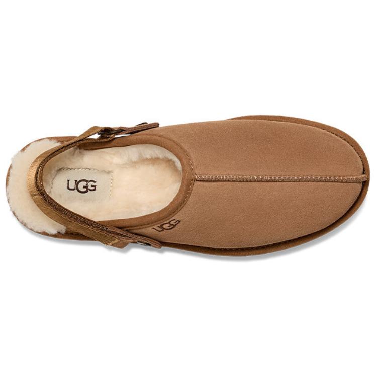 UGG Удобные двусторонние мюли с флисовой подкладкой, закрытый носок, женские, цвет каштановый 1166734-CHE