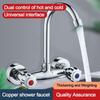 Metal Water Tap Mixing Valve Double Control Diverter Valve Durable Double Shower Faucet Valve
