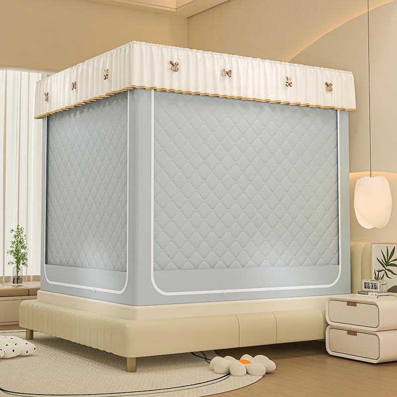 Blackout Anti-Fall Mosquito Net for Beds - Baby-Safe, Warm Bedroom Yurt Tent
