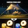 4in1 Camping Lamp Strip LED Atmosphere 10M Length Waterproof Recyclable Light Belt Outdoor Garden Decoration Lamp for Tent Room