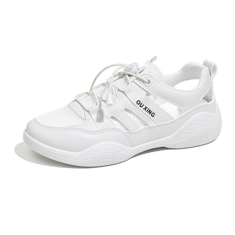 White Shoes Women's Summer Sneakers Women's Shoes Student Casual Shoes Hole Shoes Flat Pumps