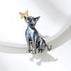 Korean Style Cute Cartoon Enamel Butterfly & Persian Cat Brooch