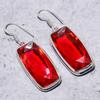 Mozambique Garnet Gemstone 925 Sterling Silver Gift Jewelry Earring 2.01"