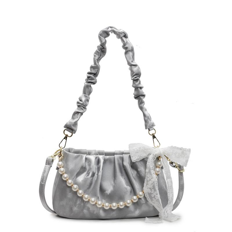 Новая жемчужная портативная плиссированная сумка-облако женская на плечо, подмышку, повседневная сумка-мессенджер