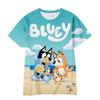Детская 3D футболка Bluey Мультфильм 2026 Летняя Прохладная Быстросохнущая С коротким рукавом Аниме Принт Повседневная футболка для мальчиков и девочек Ежедневная
