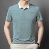 Men's Short Sleeve Cotton T-shirt Summer Stripes Loose Half-Sleeved T-shirt Business Polo Shirt Trendy Men