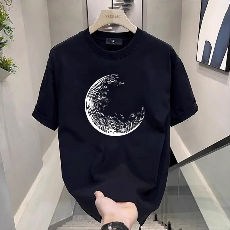 Модный бренд Мужская футболка с коротким рукавом из чистого хлопка Модная универсальная футболка с круглым вырезом для мужчин и женщин Мужская