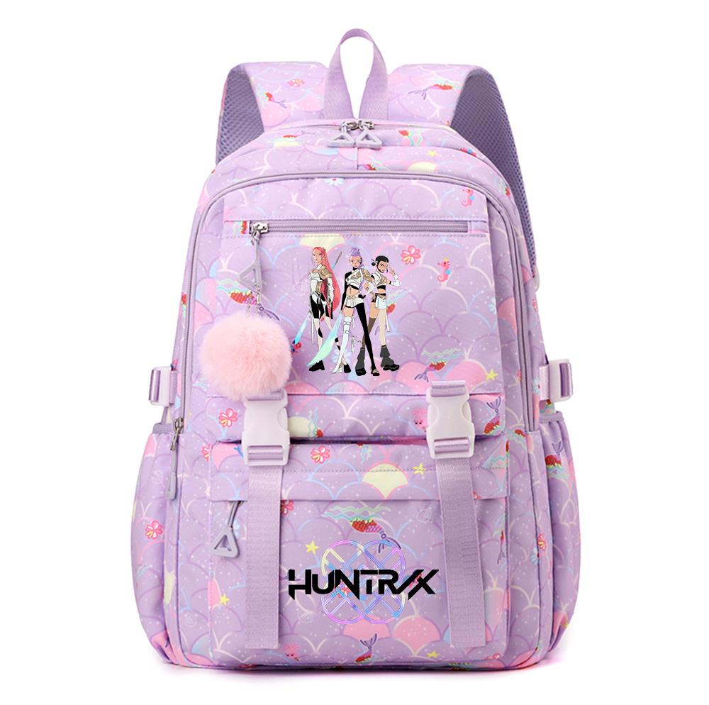 Anime K-Pop Demon Hunters Printed Backpack Large Capacity Waterproof Bookbag Student Boy Girl Schoolbag Outdoor Laptop Travel Bag Mochila