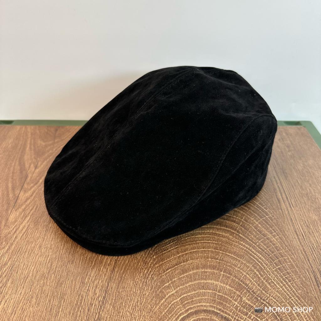 Suede forward cap, unisex, solid color, British-style painter hat, street-style newsboy cap