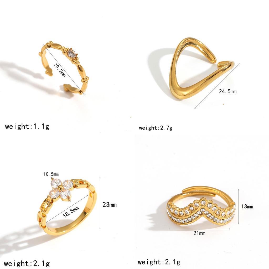 Геометрическое регулируемое кольцо из нержавеющей стали с бриллиантами для женщин и современная мода