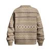 Unisex Vintage Fair Isle Knit Cardigan Sweater 2026 Geometric Loose Fit Acrylic Crewneck